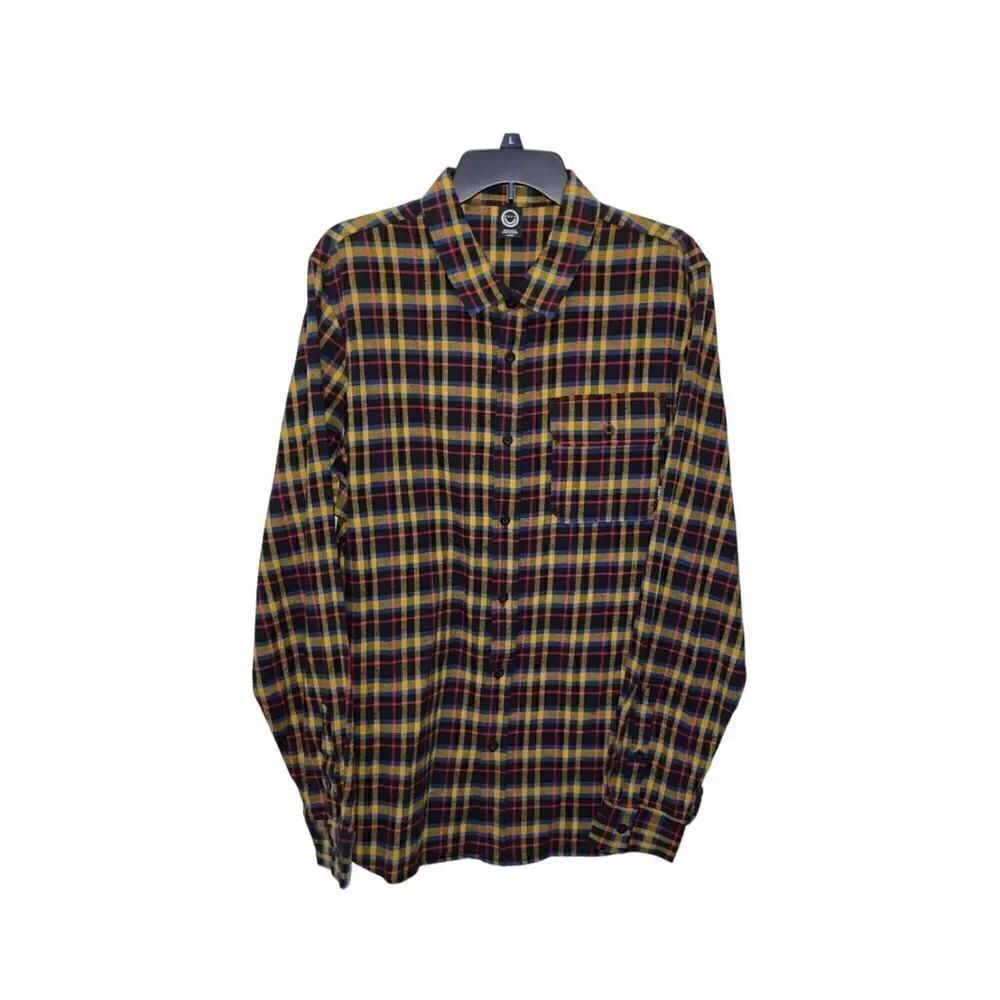Neff Men's Large Flannel Shirt Plaid Long Sleeve NWT